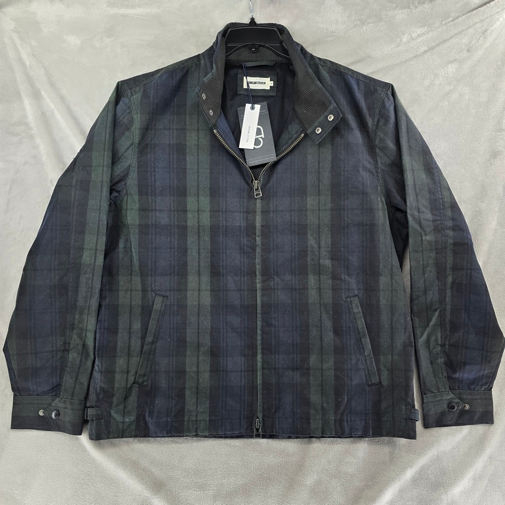 Taylor Stitch The Flint Jacket Mens 44 XL Blackwatch Plaid Waxed Cotton NEW